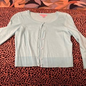 LILLY PULITZER CARDIGAN AND AQUA SIZE SMALL
